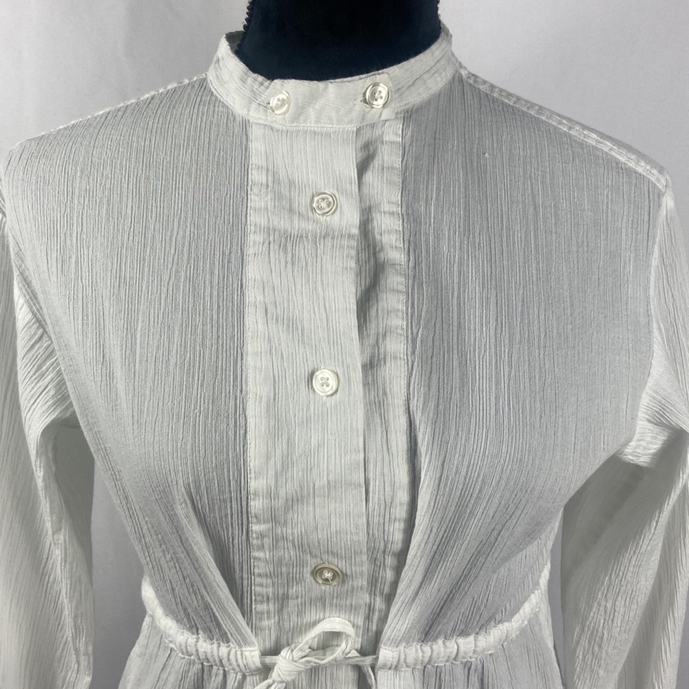 French Connection 100% Linen Long Sleeve Button Down Dress - Picture 3 of 6